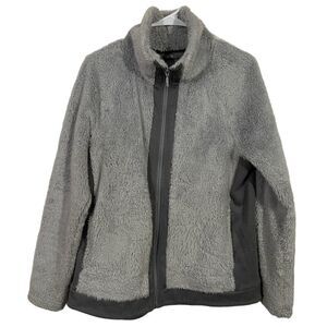 The North Face Grey Fleece Soft Shell Full Zip Jacket